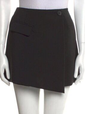 The Frankie Shop Black Skort Shorts Asymmetrical Wrap Mini Skirt Women's S